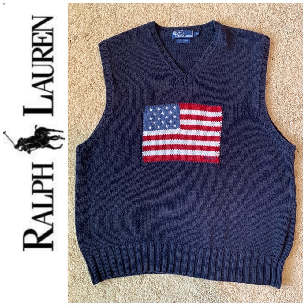 COPY - Polo Ralph Lauren American Flag Sweater Vest XL